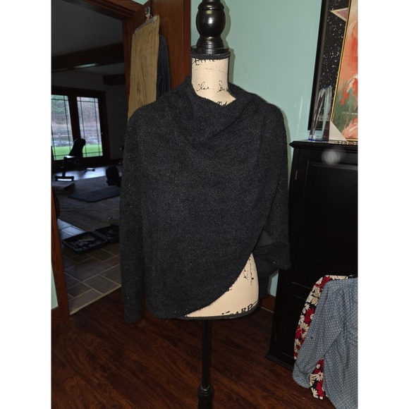 Maurices Sweaters - Maurices Black Cowl Neck Asymmetrical Hem Shimmer Knit Sweater Small NWT